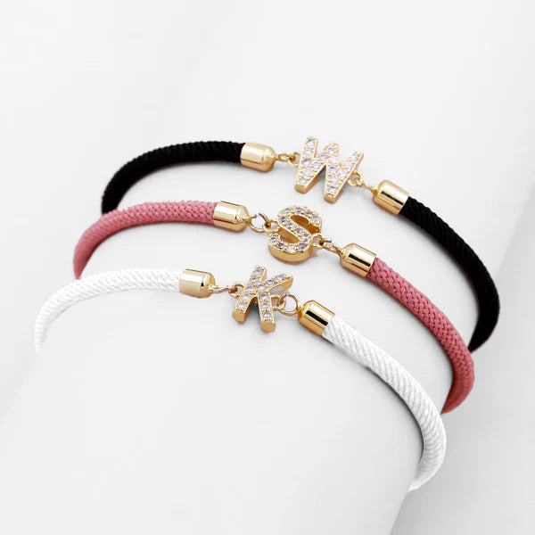 Adjustable Bracelet with Initial – Personalized Jewelry