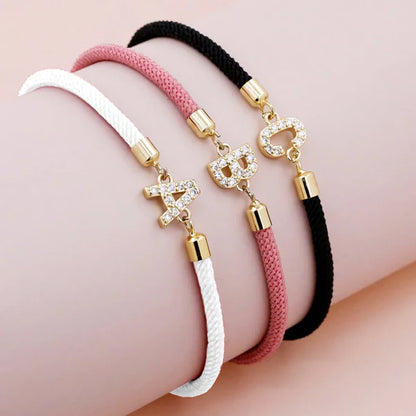 Adjustable Bracelet with Initial – Personalized Jewelry