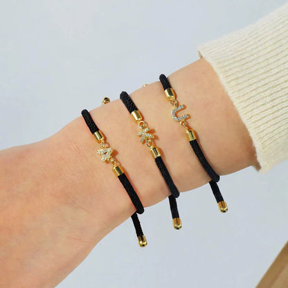 Adjustable Bracelet with Initial – Personalized Jewelry