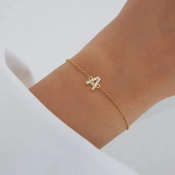 Personalized Bracelet with Initial and Chain