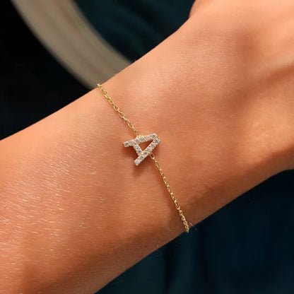 Personalized Bracelet with Initial and Chain